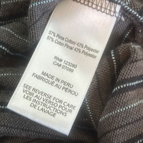 Travis Matthew Pima Cotton Mens Gray Black Striped Golf Polo Shirt size M - Picture 7 of 9